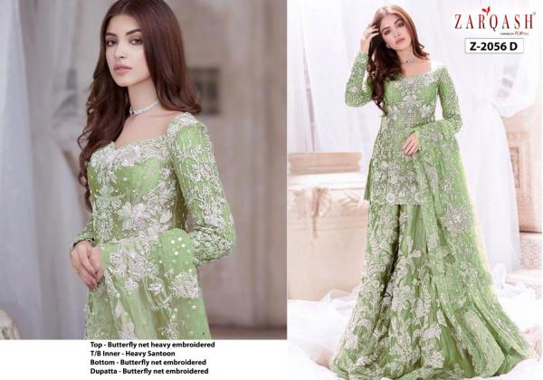 Zarqash Amalia 2056 Butterfly Net Designer Pakistani Suit Collection